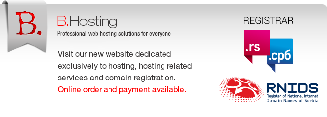 Professional web hosting solutions for everyone - www.bhosting.rs!